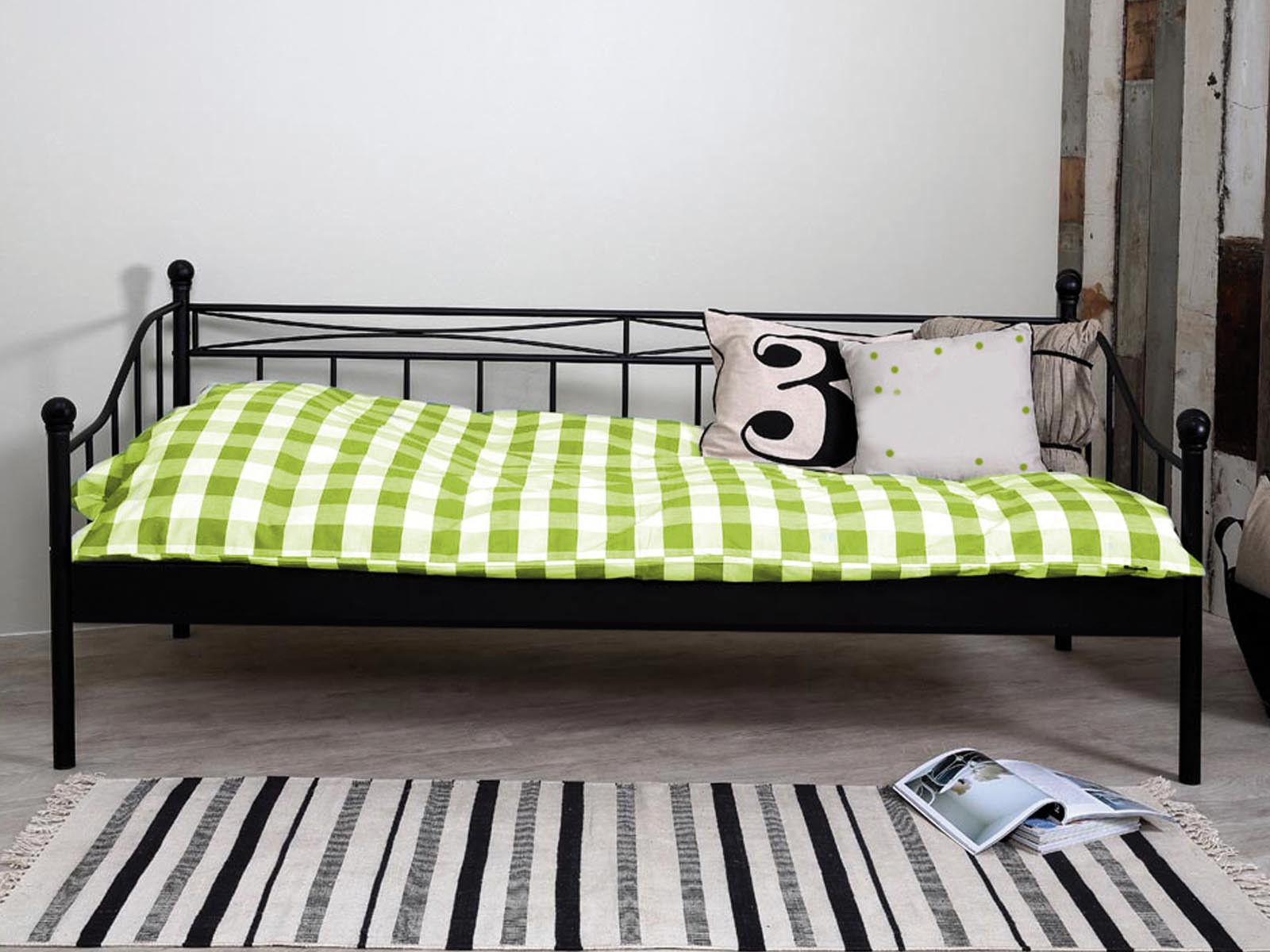 Kajuitbed HYPNOS 90x200 cm zwart metaal