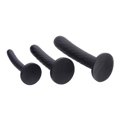 XR Brands Strap-on Silicone 3 piece set - Black