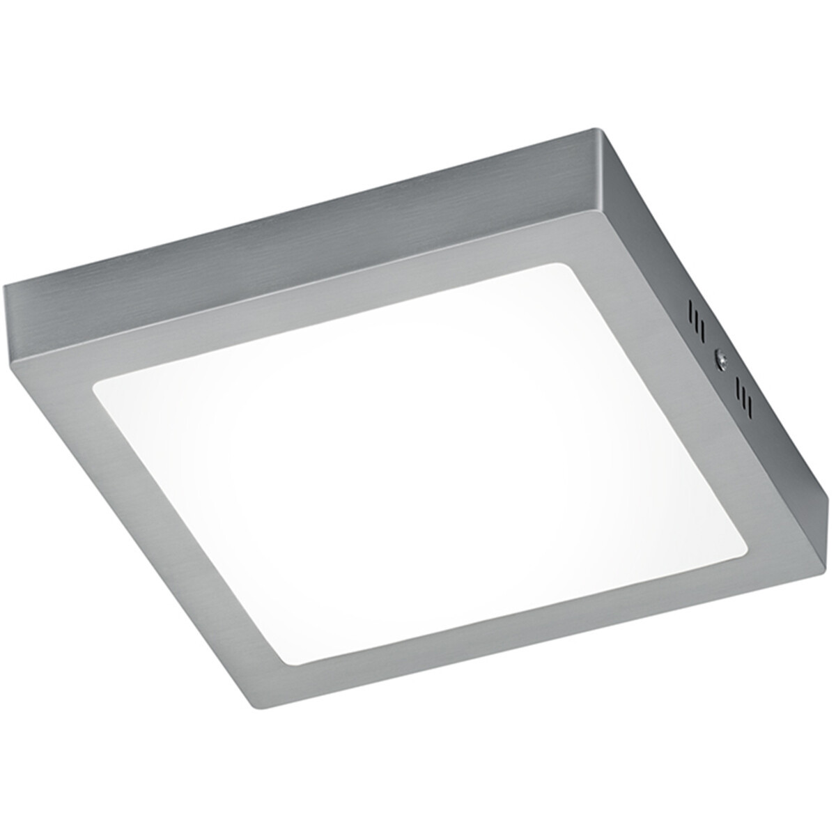 LED Plafondlamp - Plafondverlichting - Trion Zonin - 17W - Warm Wit 3000K - Vierkant - Mat Nikkel - Aluminium