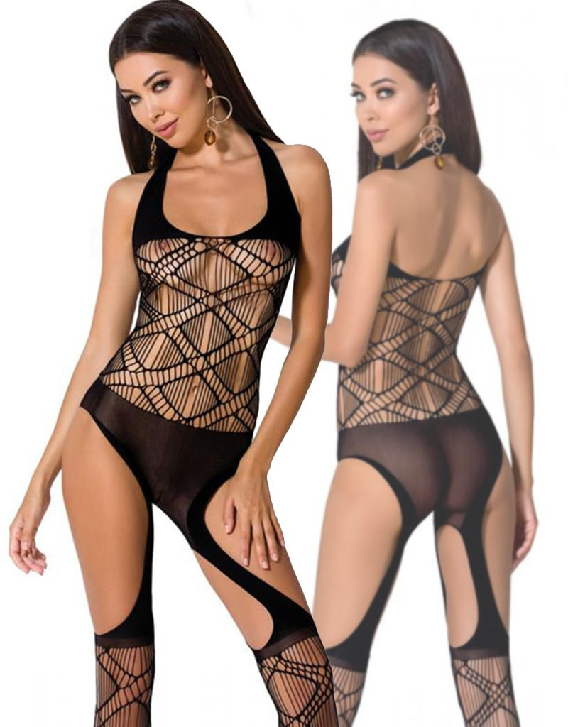 * PASSION Zwarte bodystocking Kaly