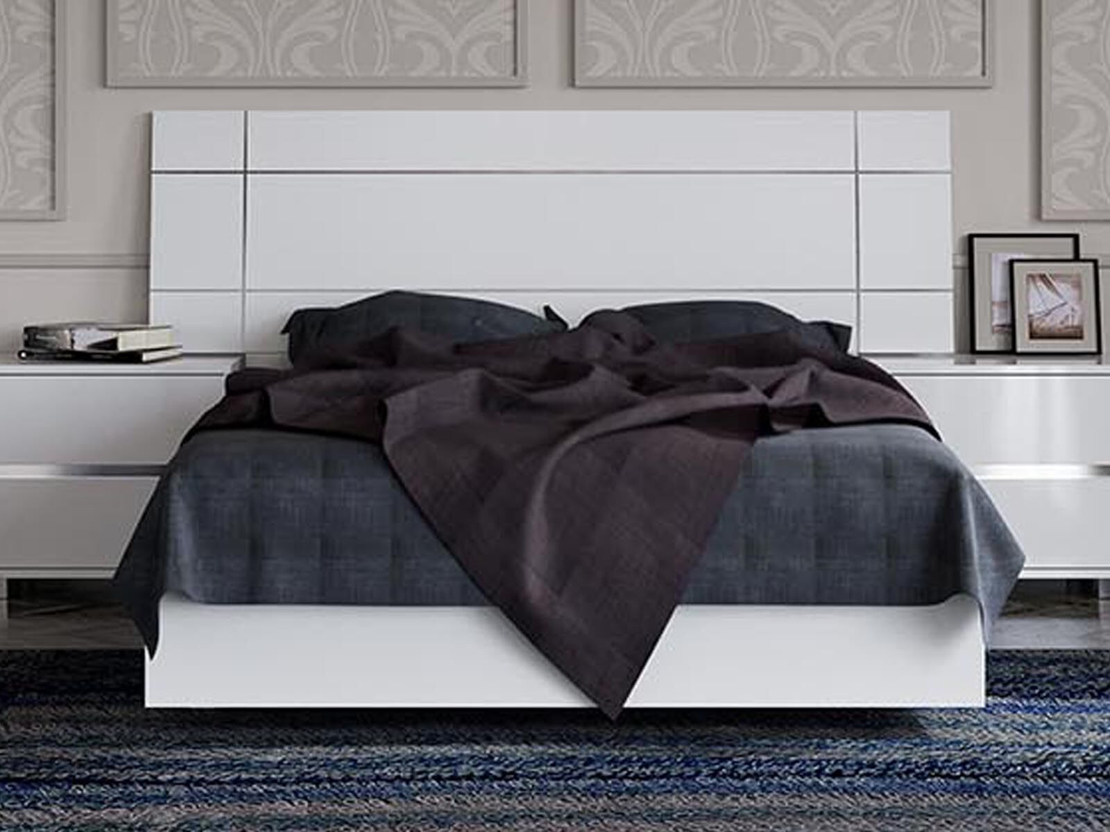 Bed UTOPIA 180x200 cm hoogglans wit