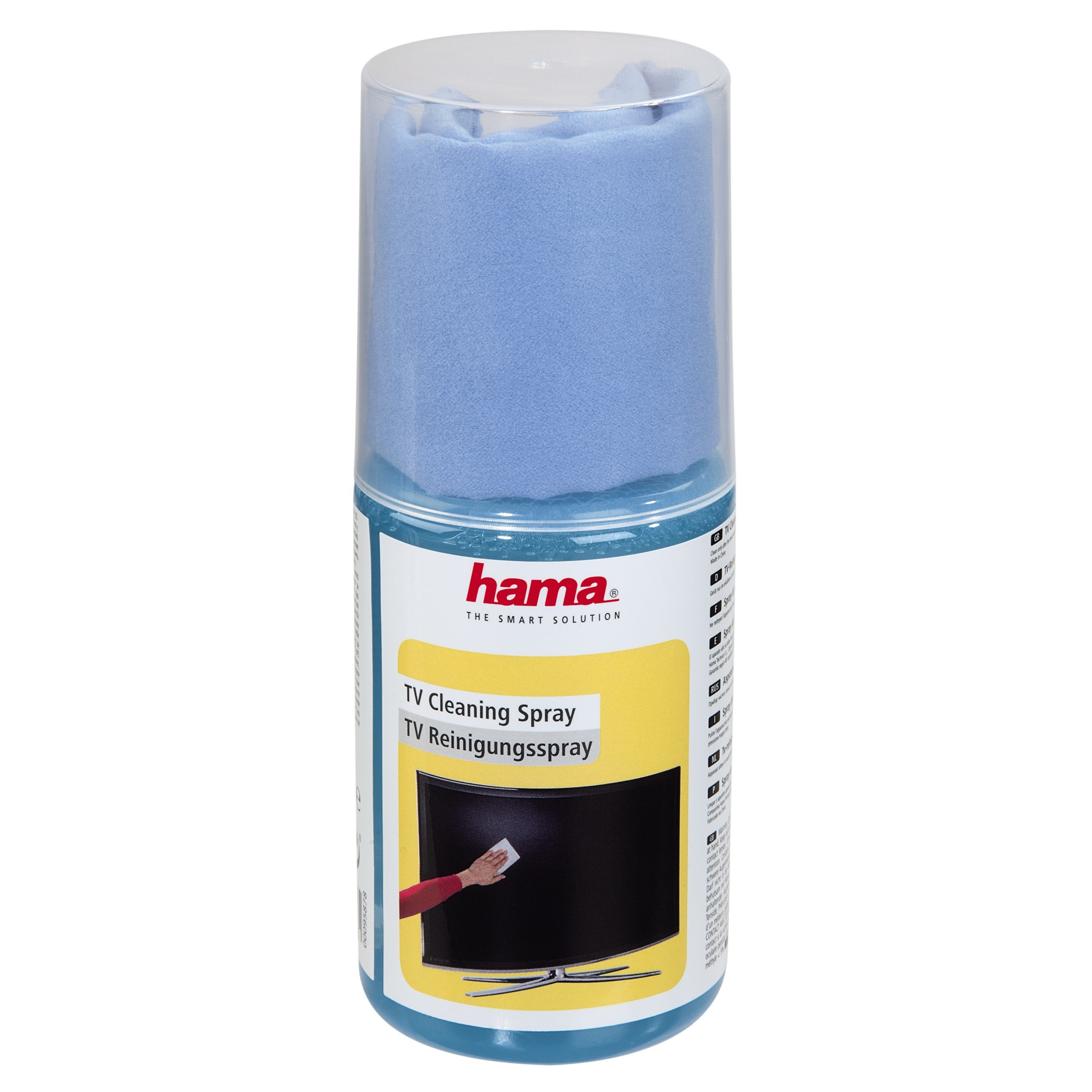 Hama Reinigingsspray voor tv met reinigingsdoek 200 ml TV accessoire Blauw