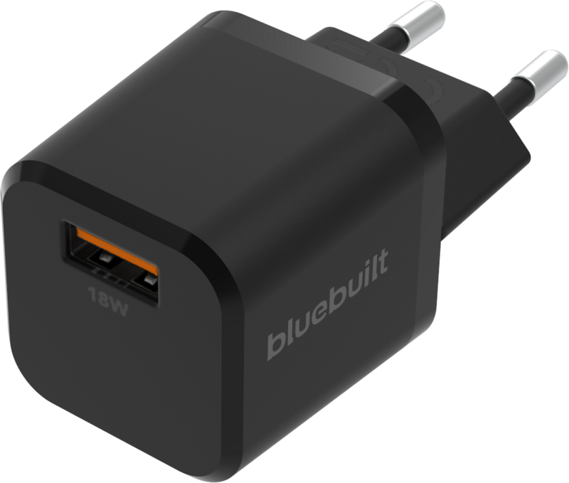 BlueBuilt Quick Charge Oplader met Usb A Poort 18W Zwart