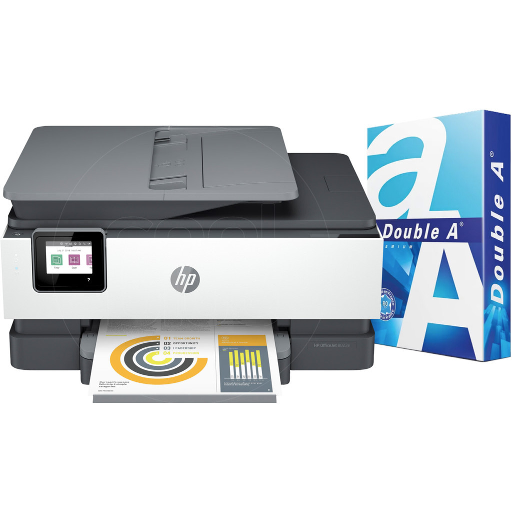 HP Officejet Pro 8022e + 500 vellen A4 papier