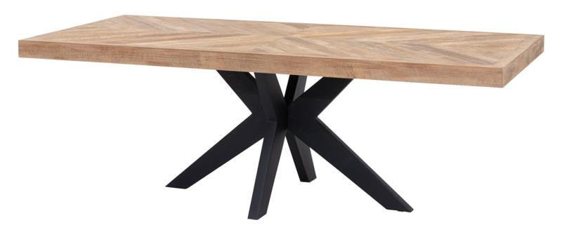 DTP Home Eettafel Einstein Hongaarse punt, Teakhout - Bruin, Zwart