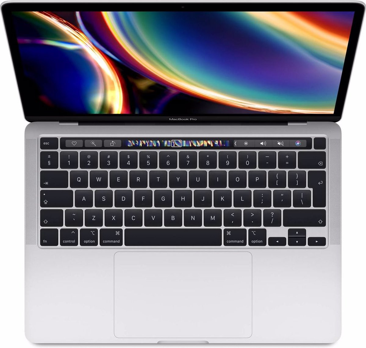 Refurbished MacBook Pro Touchbar 13 inch i7 2.3 Ghz 32 GB 512 GB Silver Licht gebruikt