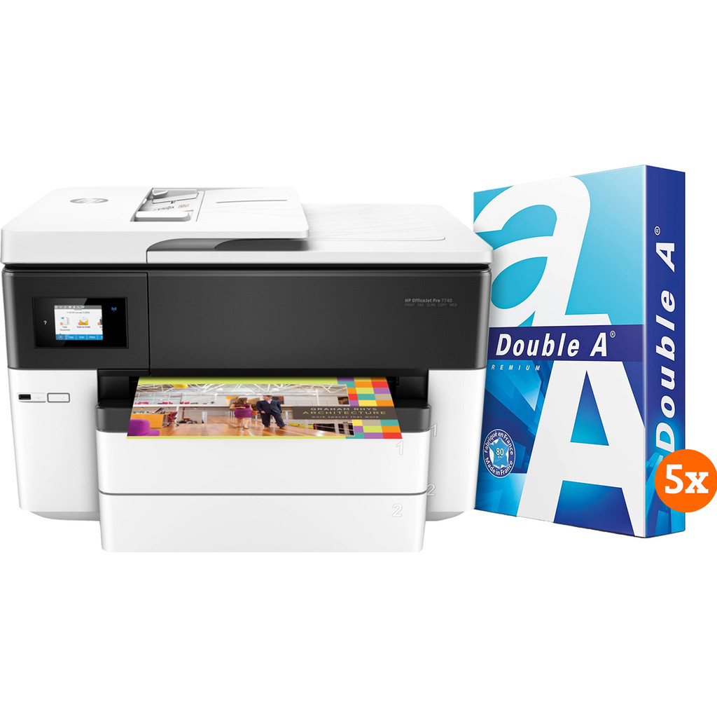 HP Officejet 7740 + 2500 vellen A4 papier