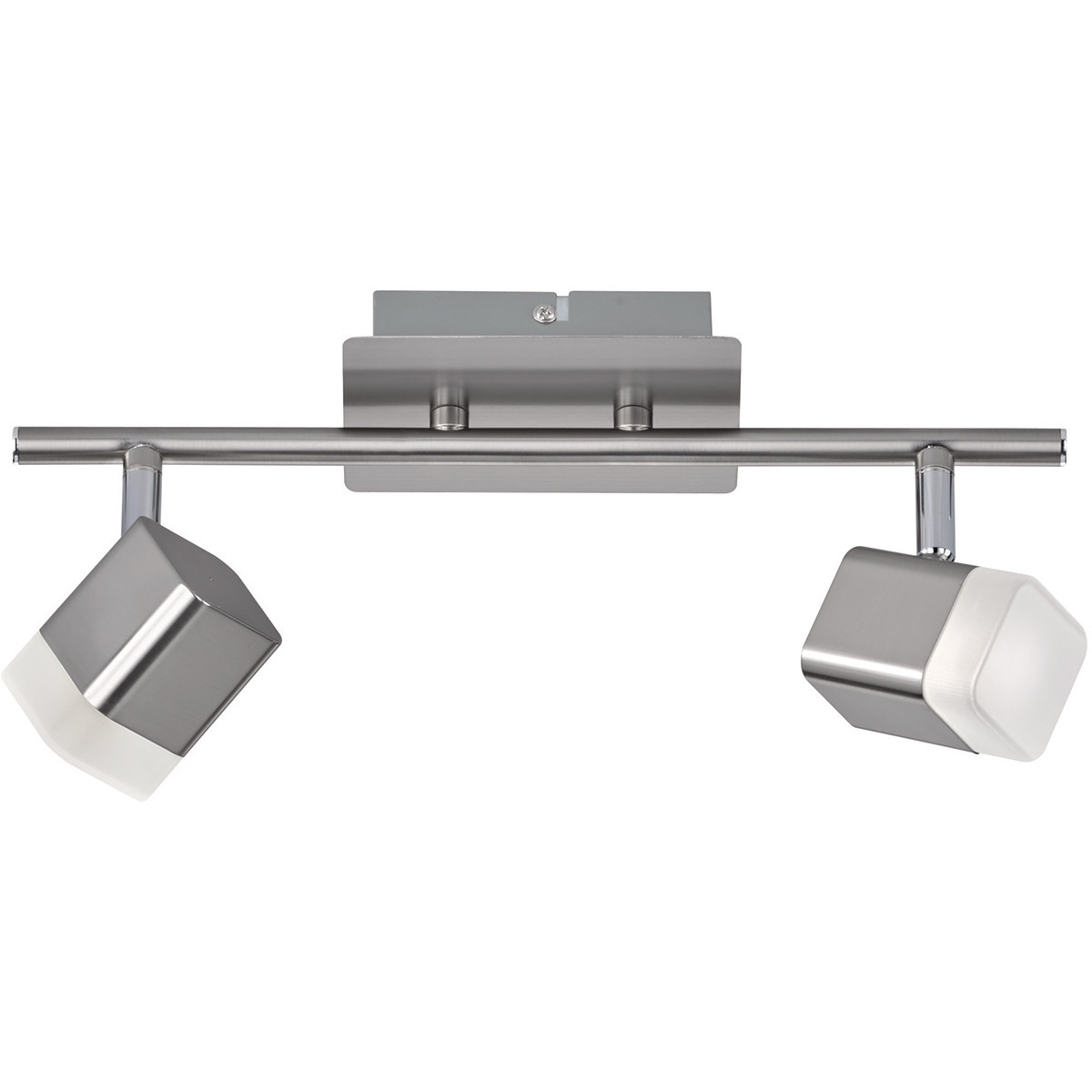 LED Plafondspot - Trion Ribon - 8W - Warm Wit 3000K - 2-lichts - Rechthoek - Mat Nikkel - Aluminium