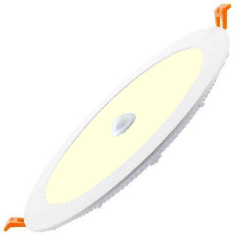 LED Downlight Slim - Facto Dury - PIR Bewegingssensor 360° + Dag en Nacht Sensor - 20W - Warm Wit 3000K - Inbouw - Rond - Mat Wit - OSRAM LEDs