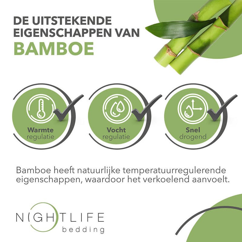 All season Dekbed Natural Bamboe - 240x220 cm (Lits-Jumeaux) - Nightlife - 450 Gram - Dekbed-Discounter.nl