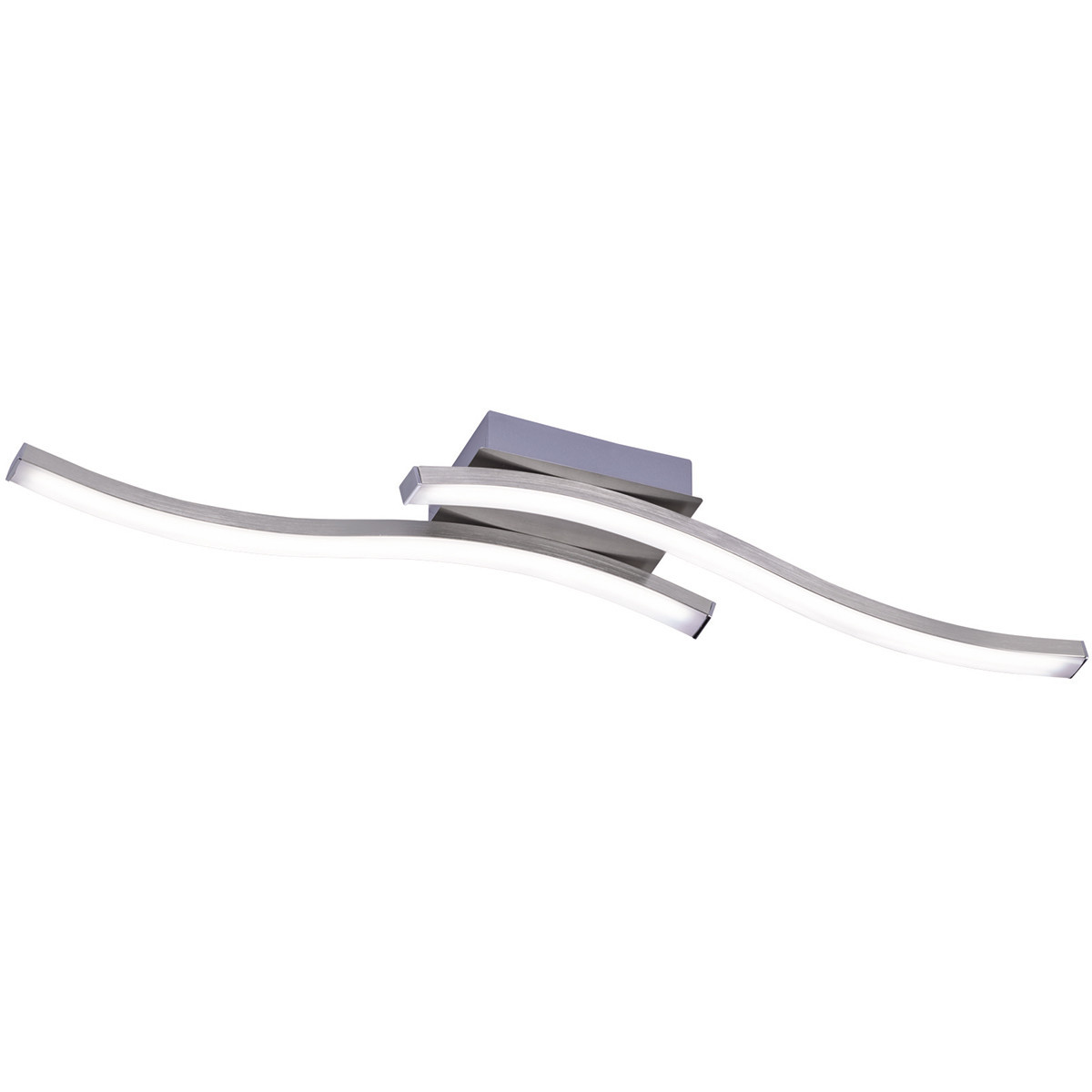 LED Plafondlamp - Plafondverlichting - Trion Ritonu - 10W - Warm Wit 3000K - Rechthoek - Mat Nikkel - Aluminium