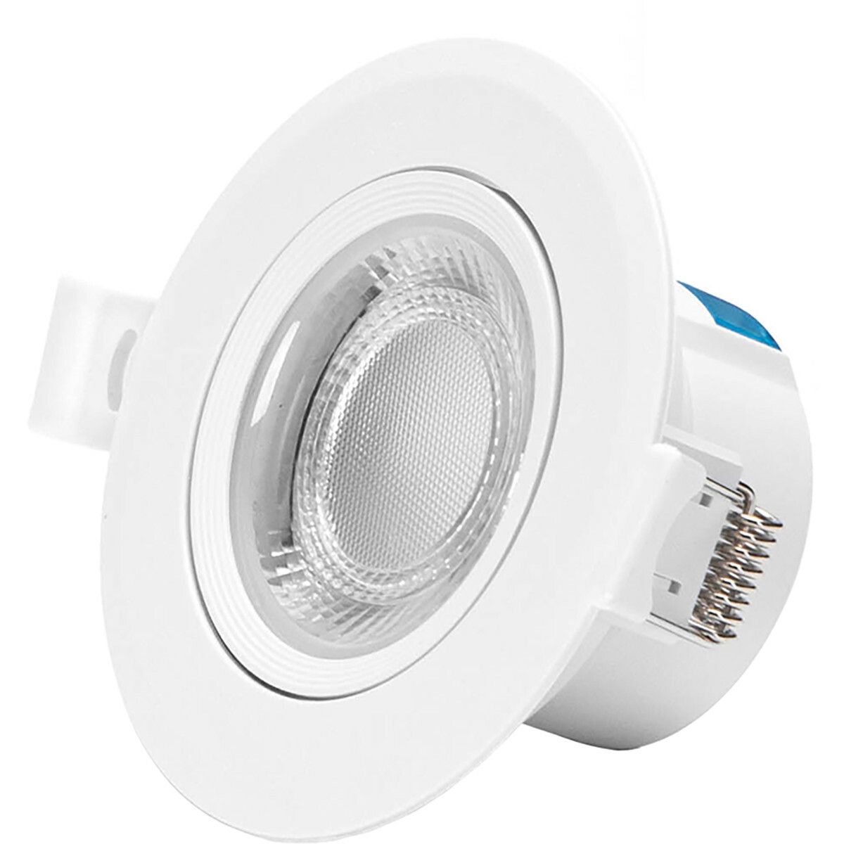 LED Spot - Inbouwspot - Aigi Lola - 5W - Helder/Koud Wit 6500K - Rond - Mat Wit - Aluminium