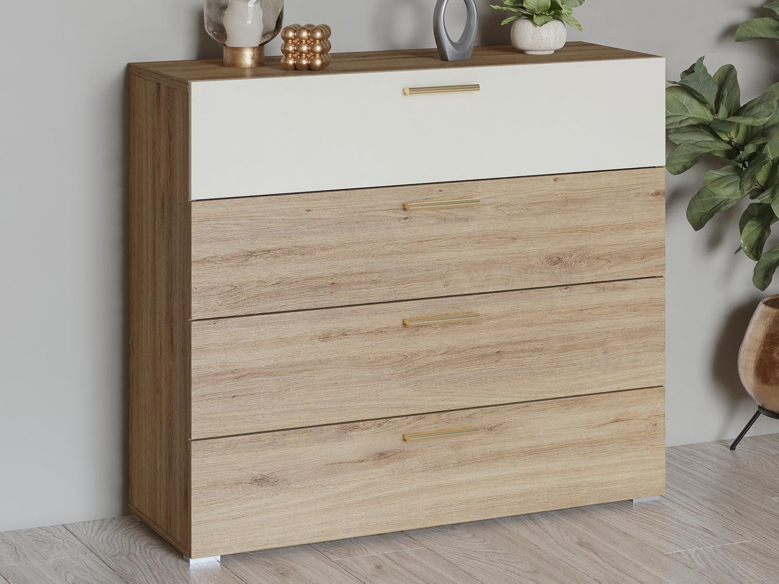 Commode VERTIGO 4 lades sauvage eik