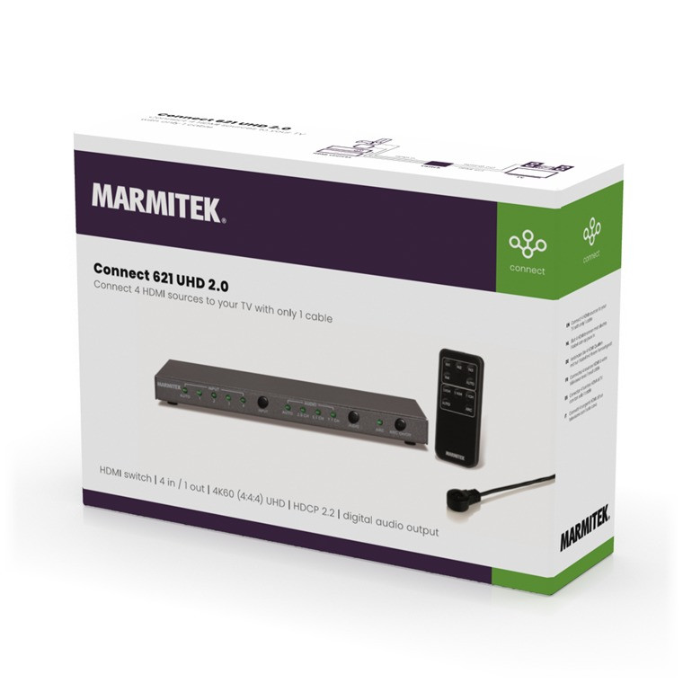 Marmitek CONNECT 621 UHD 2.0 TV accessoire Zwart