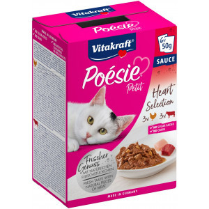 Vitakraft Poésie Petit Heart Selection natvoer kat (6 x 50 g) 1 verpakking (6 x 50 g)