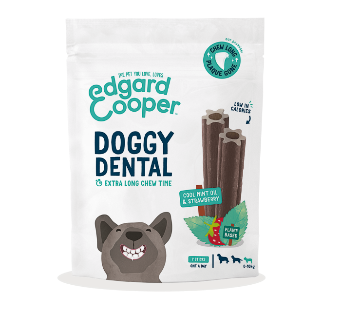 Edgard & Cooper Doggy Dental Munt & Aardbei Small 7 sticks