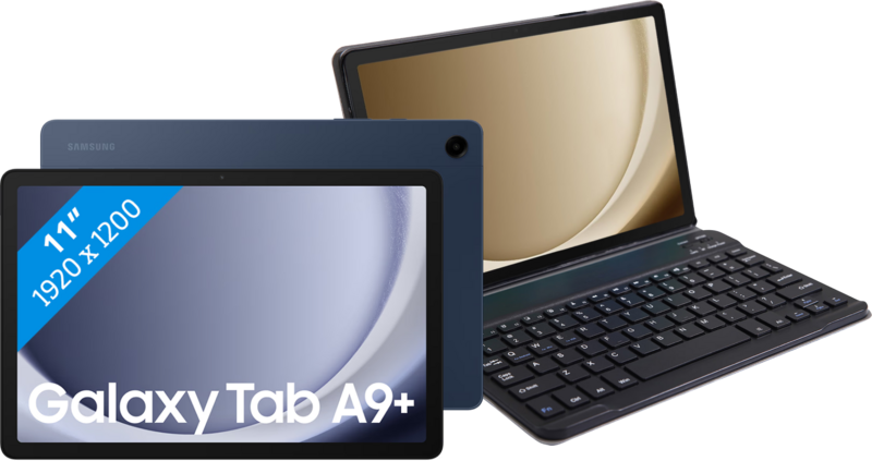 Samsung Galaxy Tab A9 Plus 11 inch 64GB Wifi Blauw + Just in Case Toetsenbord Hoes QWERTY