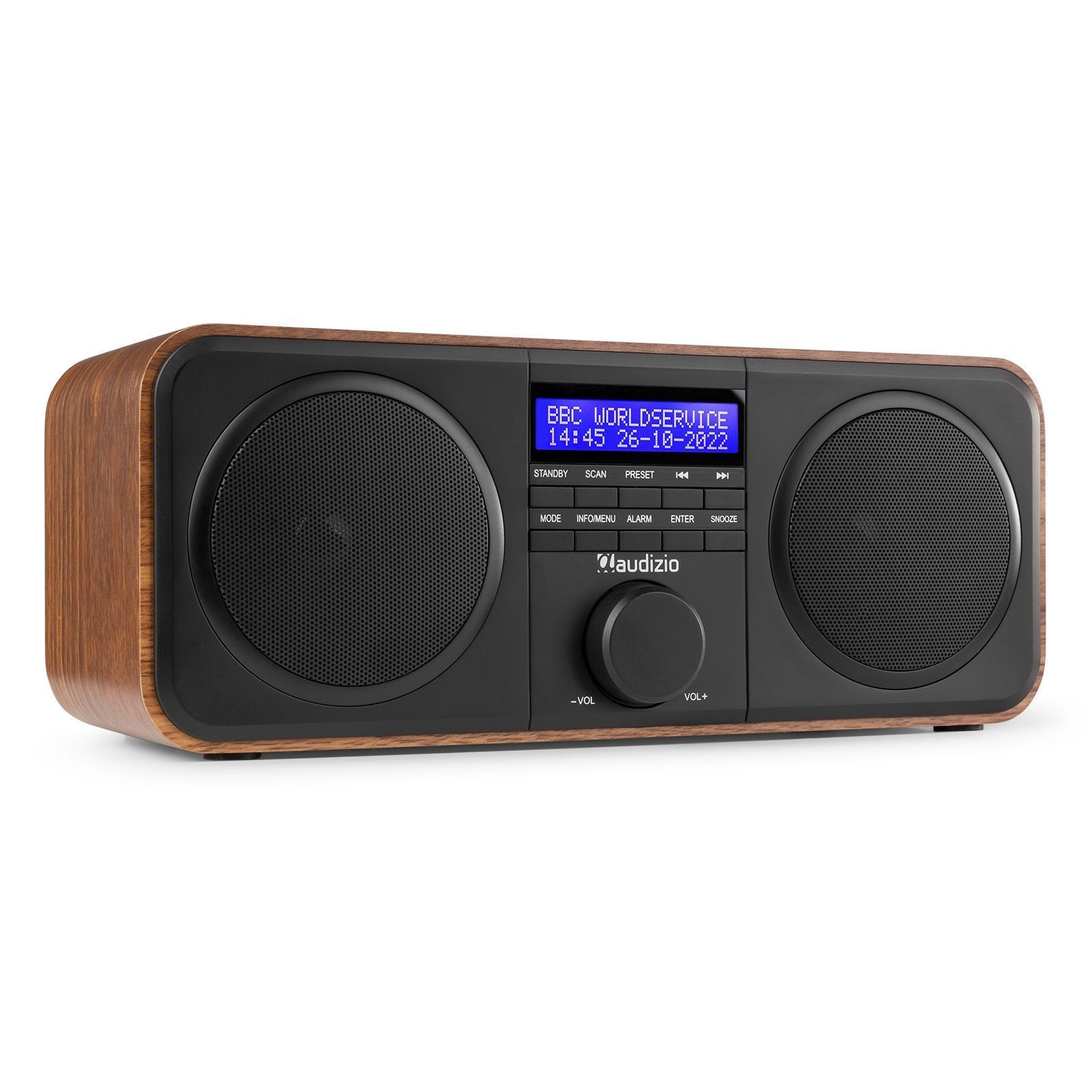 Retourdeal - Audizio Novara stereo FM en DAB radio - 40W - Hout