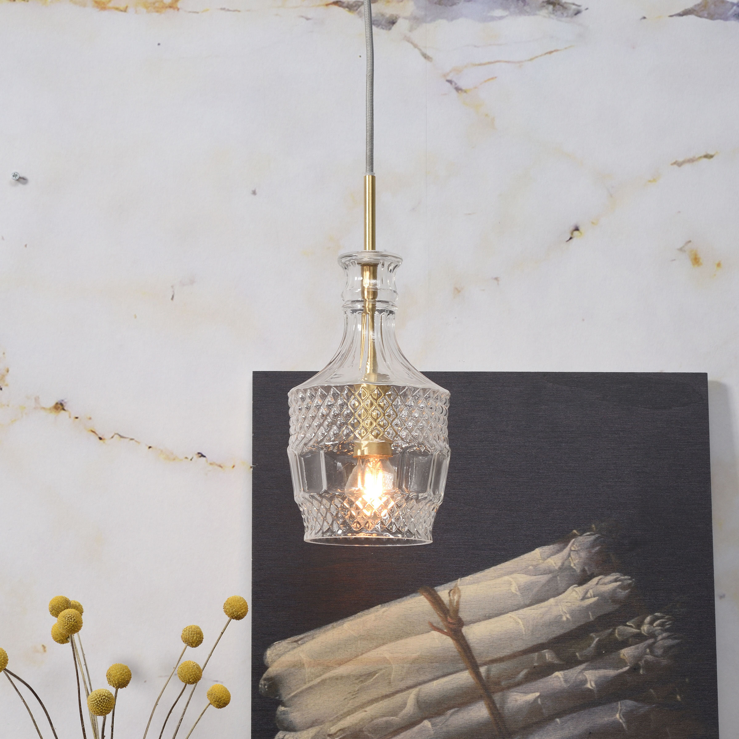 its about RoMi Hanglamp 'Brussels' Recht, Glas, kleur Goud