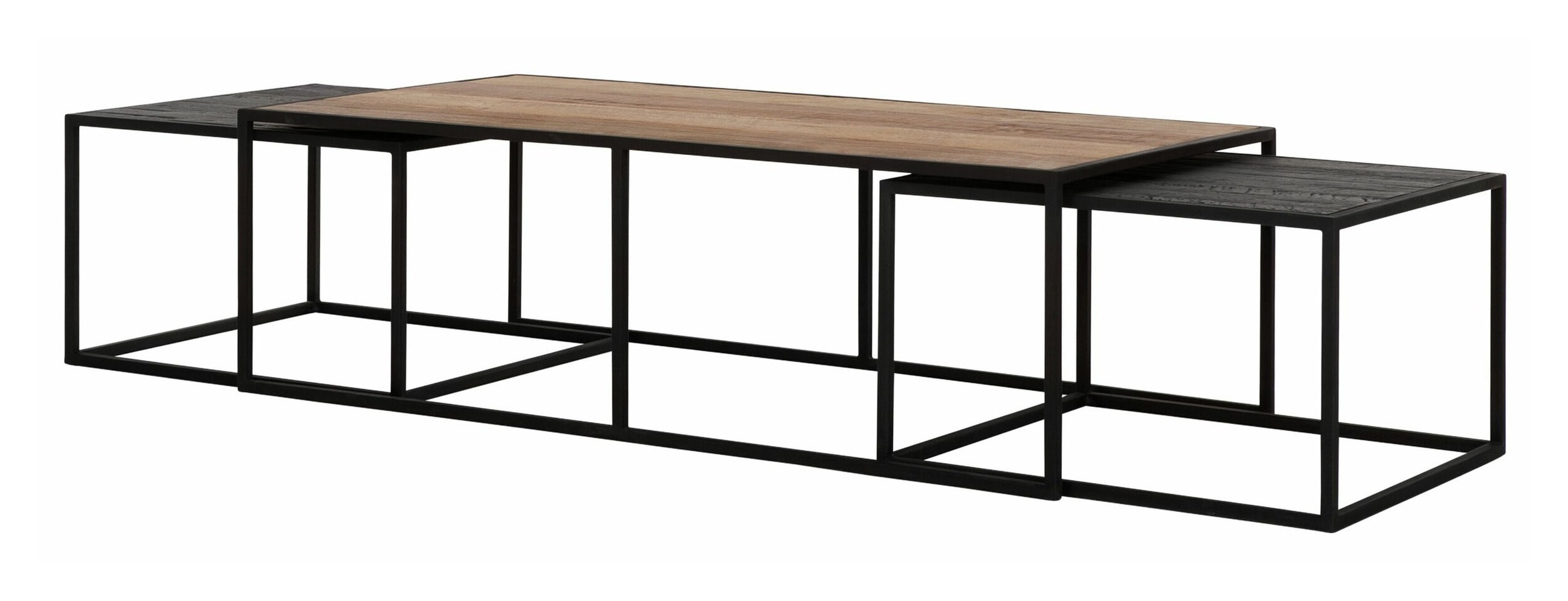 DTP Home Salontafel Cosmo Teakhout, Set van 3 stuks - Naturel