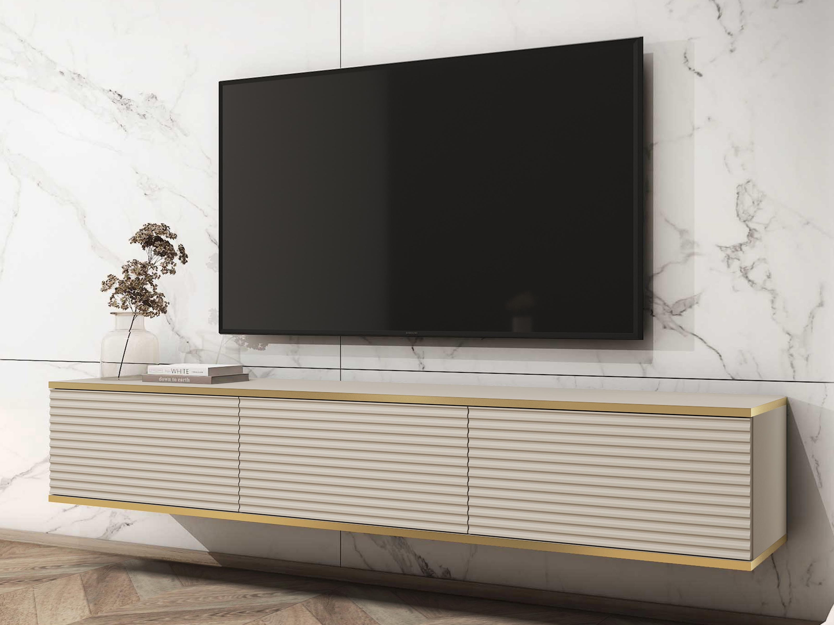 Tv-meubel ORIKA 3 klapdeuren beige