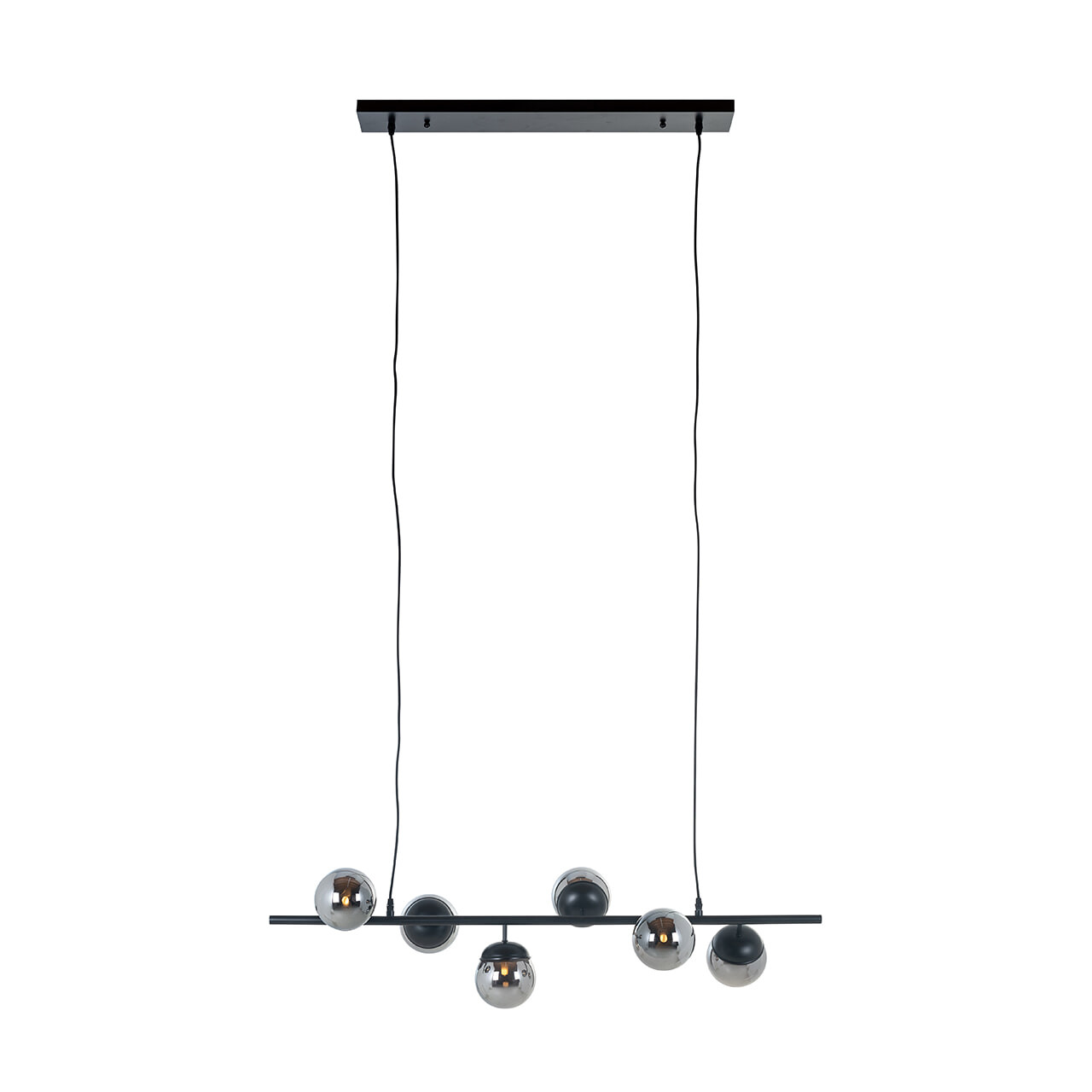 Richmond Hanglamp 'Bente' 6-lamps, kleur Smoked Black