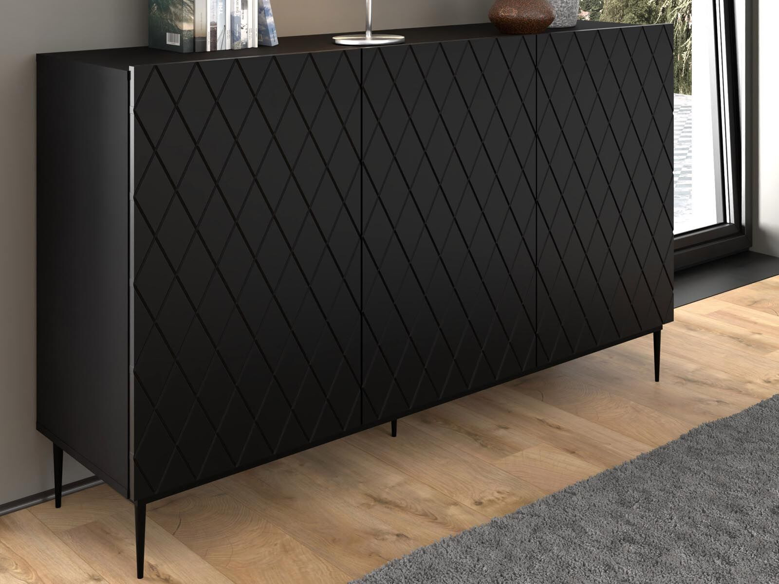 Dressoir DINA II 3 deuren zwart