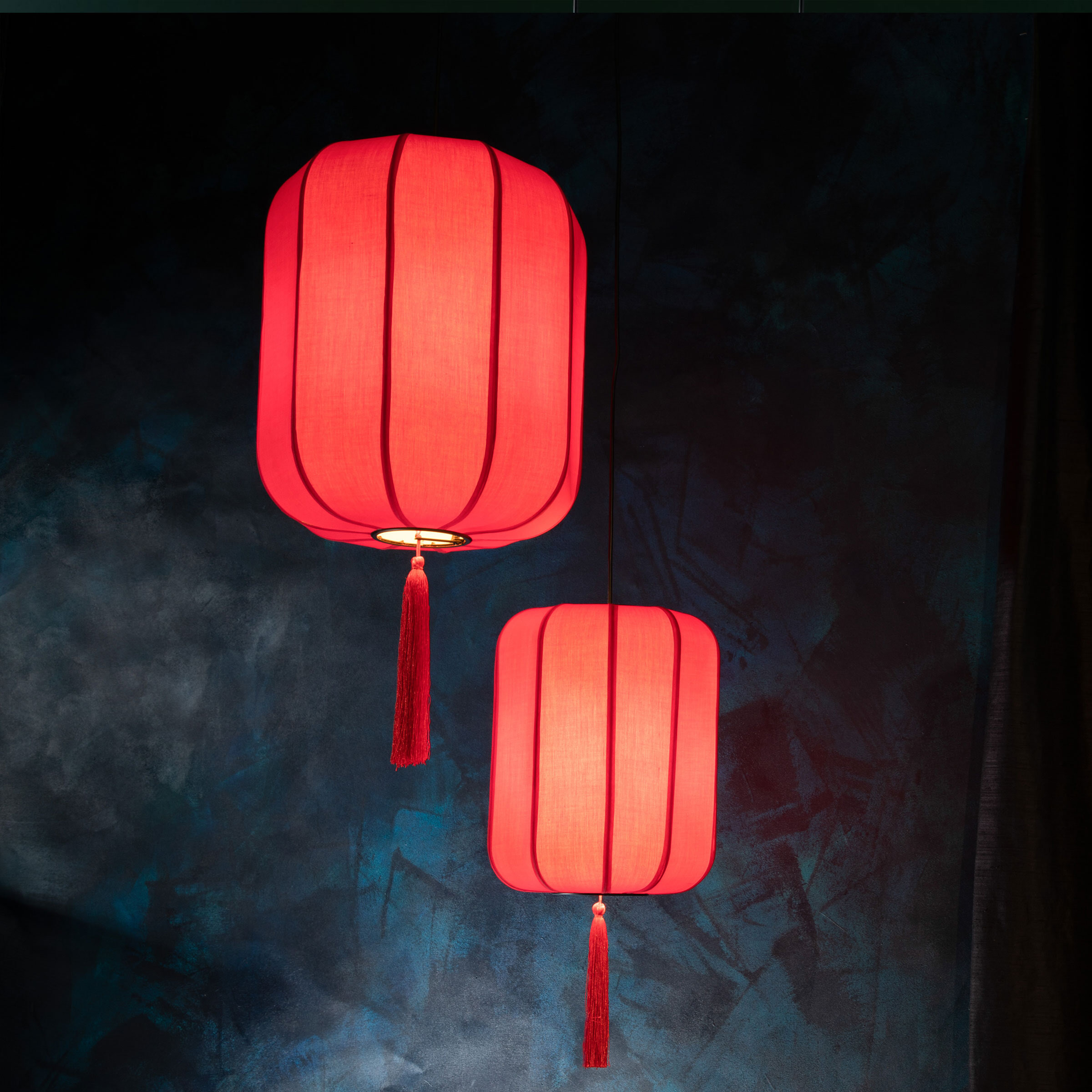 Dutchbone Hanglamp 'Suoni' 30cm, kleur Rood