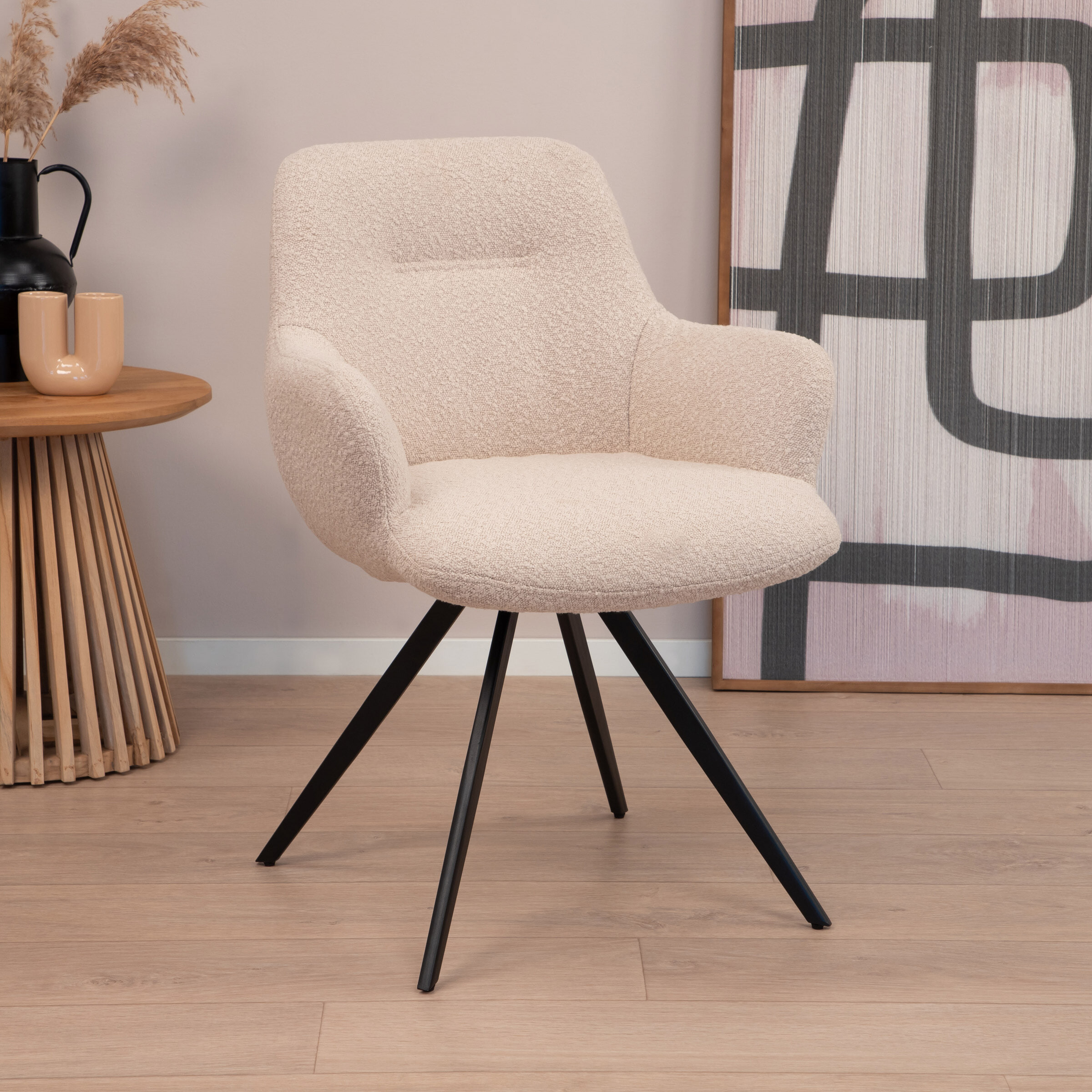 Sohome Draaibare Eetkamerstoel Aimée Bouclé - Beige