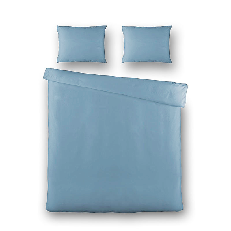 Dekbedovertrek Plain Percale - Lits-Jumeaux (240x220 cm) - Blauw Percale katoen - Dessin: Effen - Presence - Dekbed-Discounter.nl