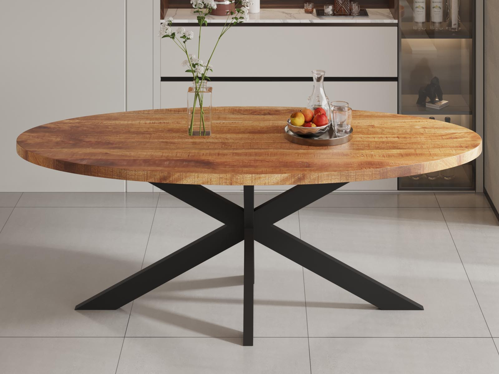 Ovale eettafel AXALI 200 cm mangolia