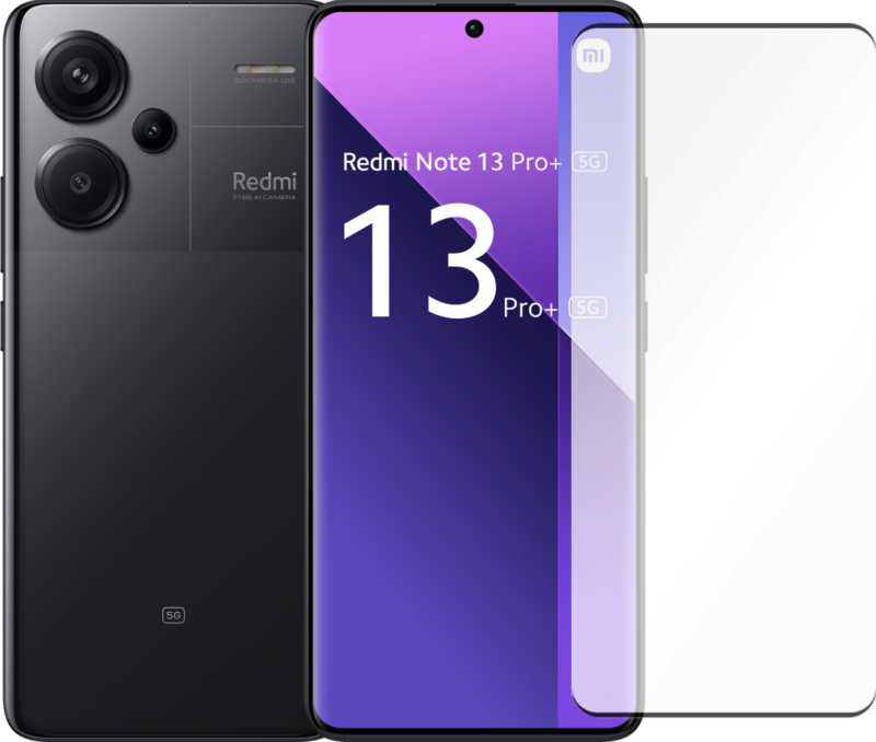 Redmi Note 13 Pro+ 512GB Zwart 5G + Just in Case Tempered Glass Screenprotector