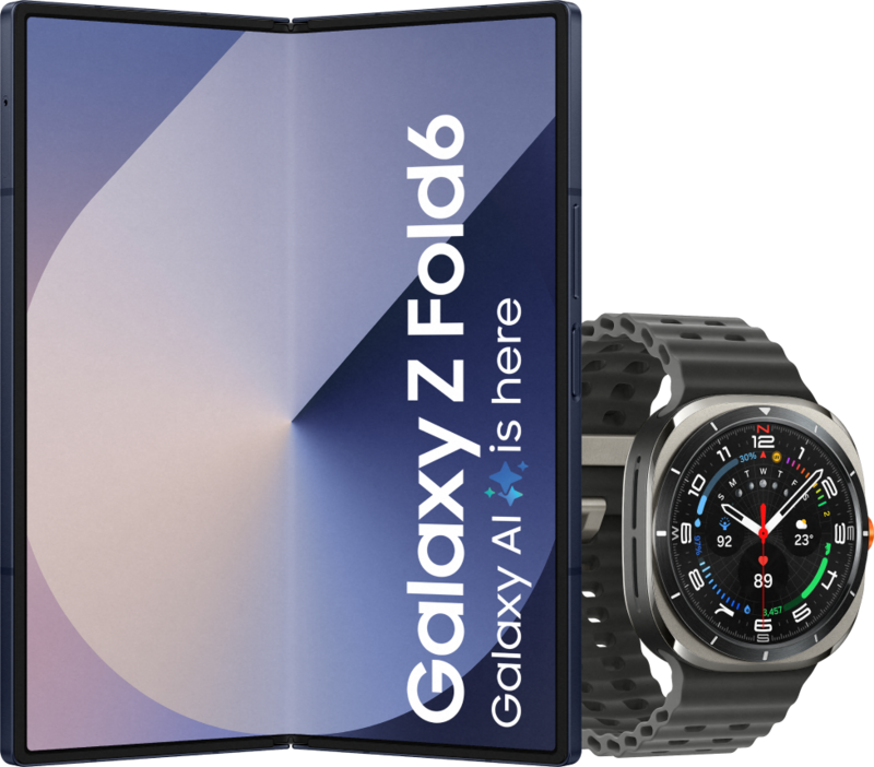 Samsung Galaxy Z Fold 6 512GB Blauw 5G + Samsung Galaxy Watch Ultra Zilver/Zwart 47mm