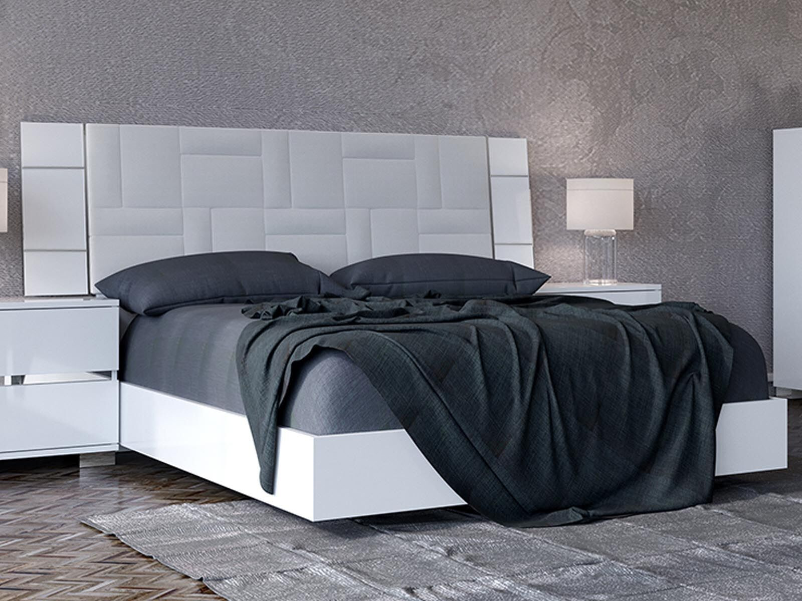 Bed UTOPIA DELUXE II 180x200 cm hoogglans wit