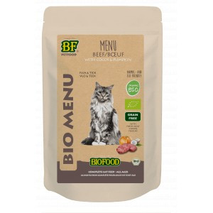 BF Petfood Biofood Organic Rund Bio menu natvoer kat (zakjes 100 gr) 20 x 100 g