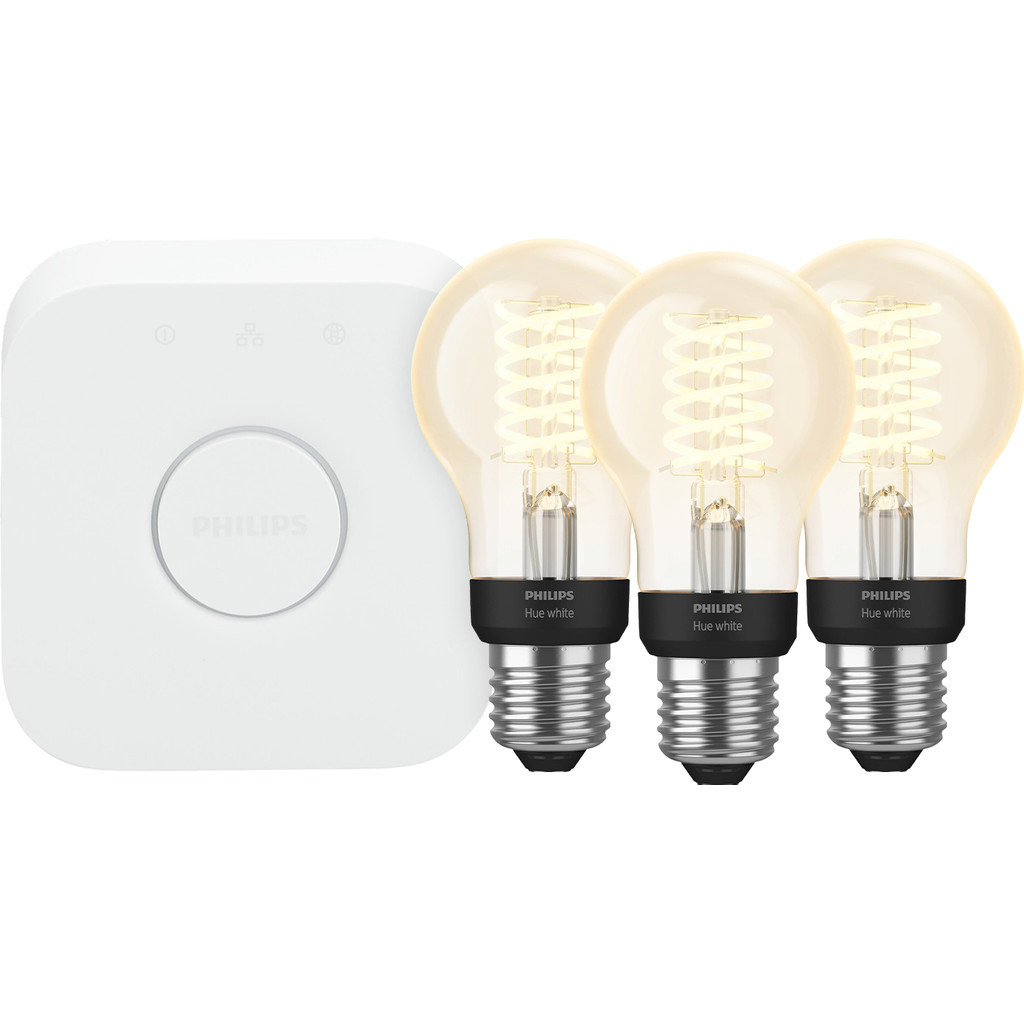 Philips Hue Filament White Standaard 3-pack + bridge