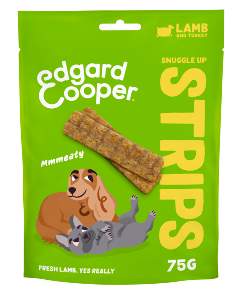 Edgard & Cooper Strips Lam&Kalkoen hondensnacks 75 gram