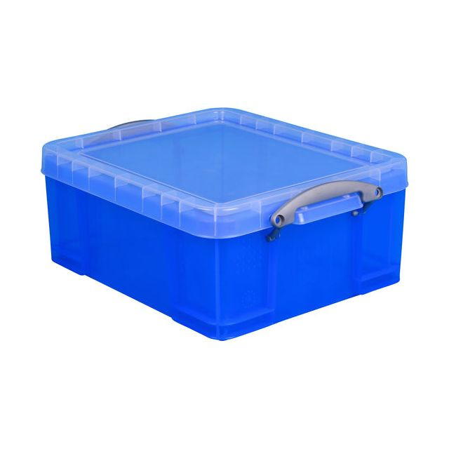 Opbergbox Really Useful 18 liter 480x390x200 mm transparant blauw