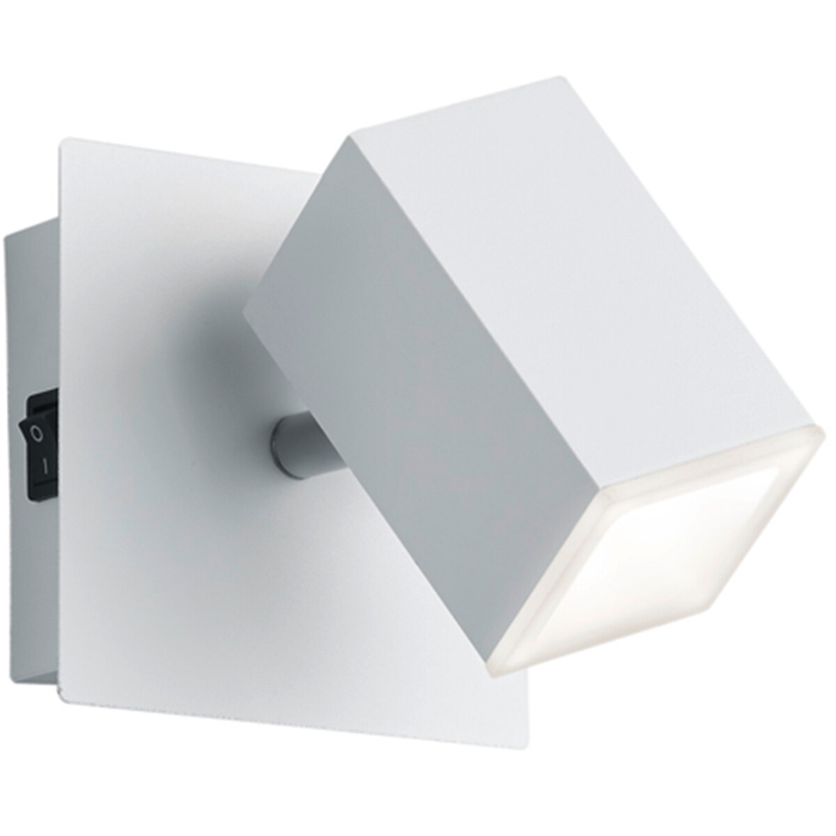 LED Wandspot - Trion Laginos - 8W - Warm Wit 3000K - 1-lichts - Dimbaar - Vierkant - Mat Wit - Aluminium