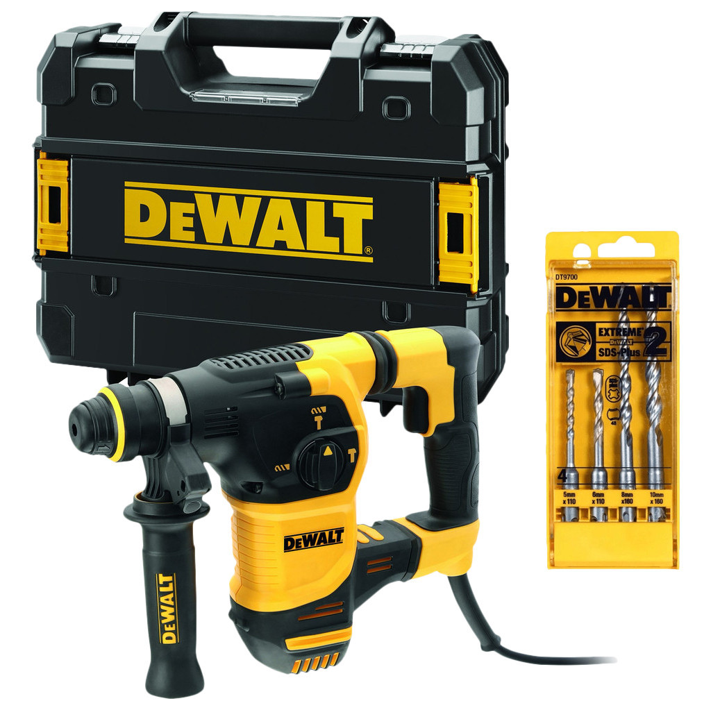 DeWalt D25333K-QS + 4-delige SDS-plus hamerborenset