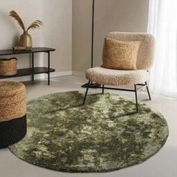 Vloerkleed Calida Groen - Elle Decoration Cosy - Rond - Dekbed-Discounter.nl