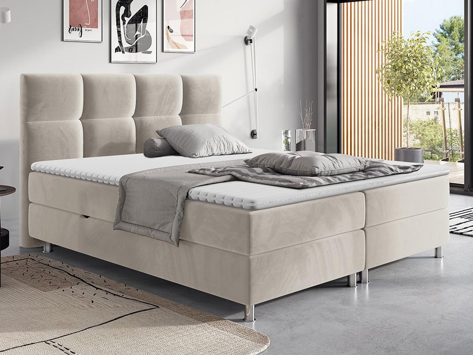 Boxspring ANDROS 160x200 cm ivoor