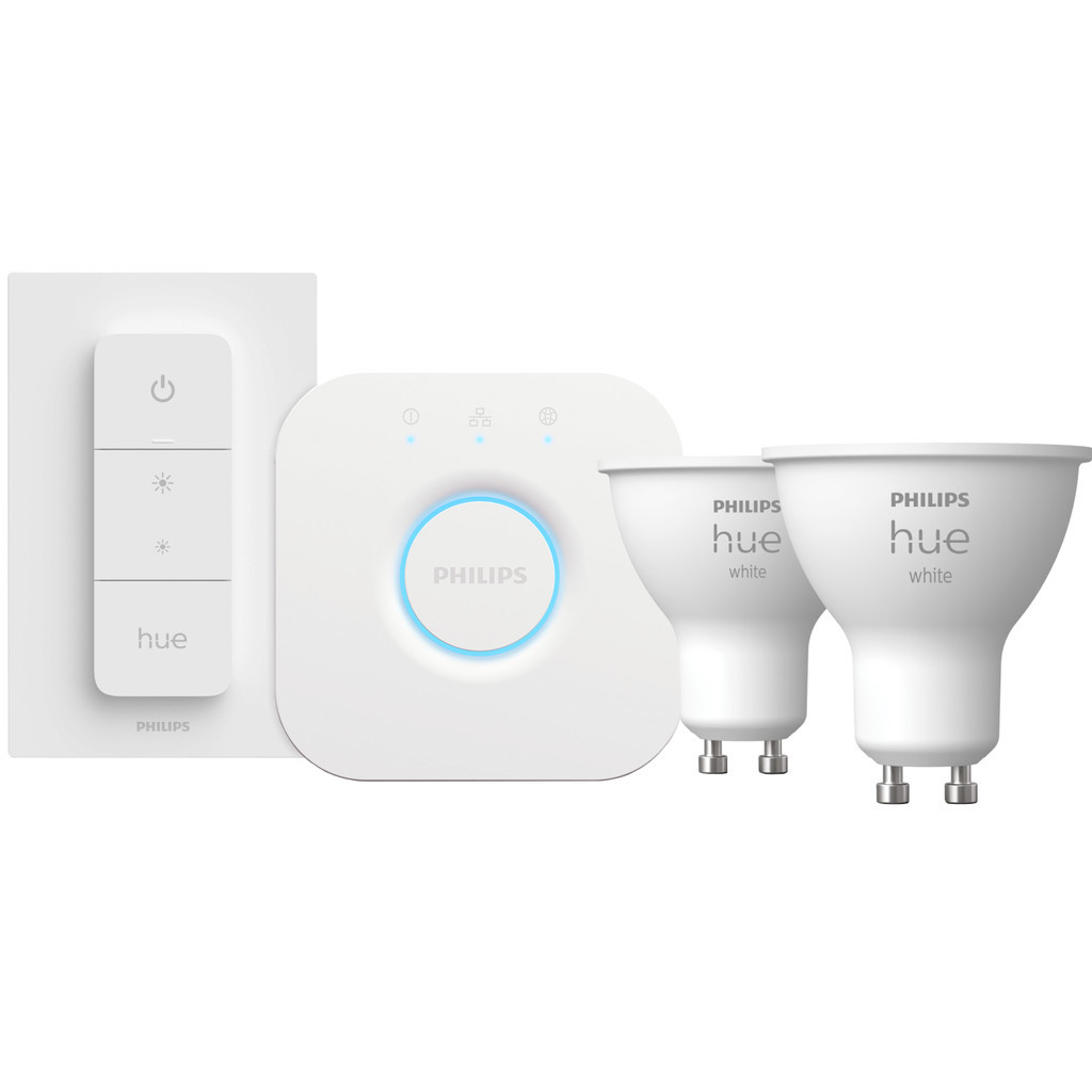 Philips Hue White Starter Pack GU10 met 2 lampen, dimmer + Bridge