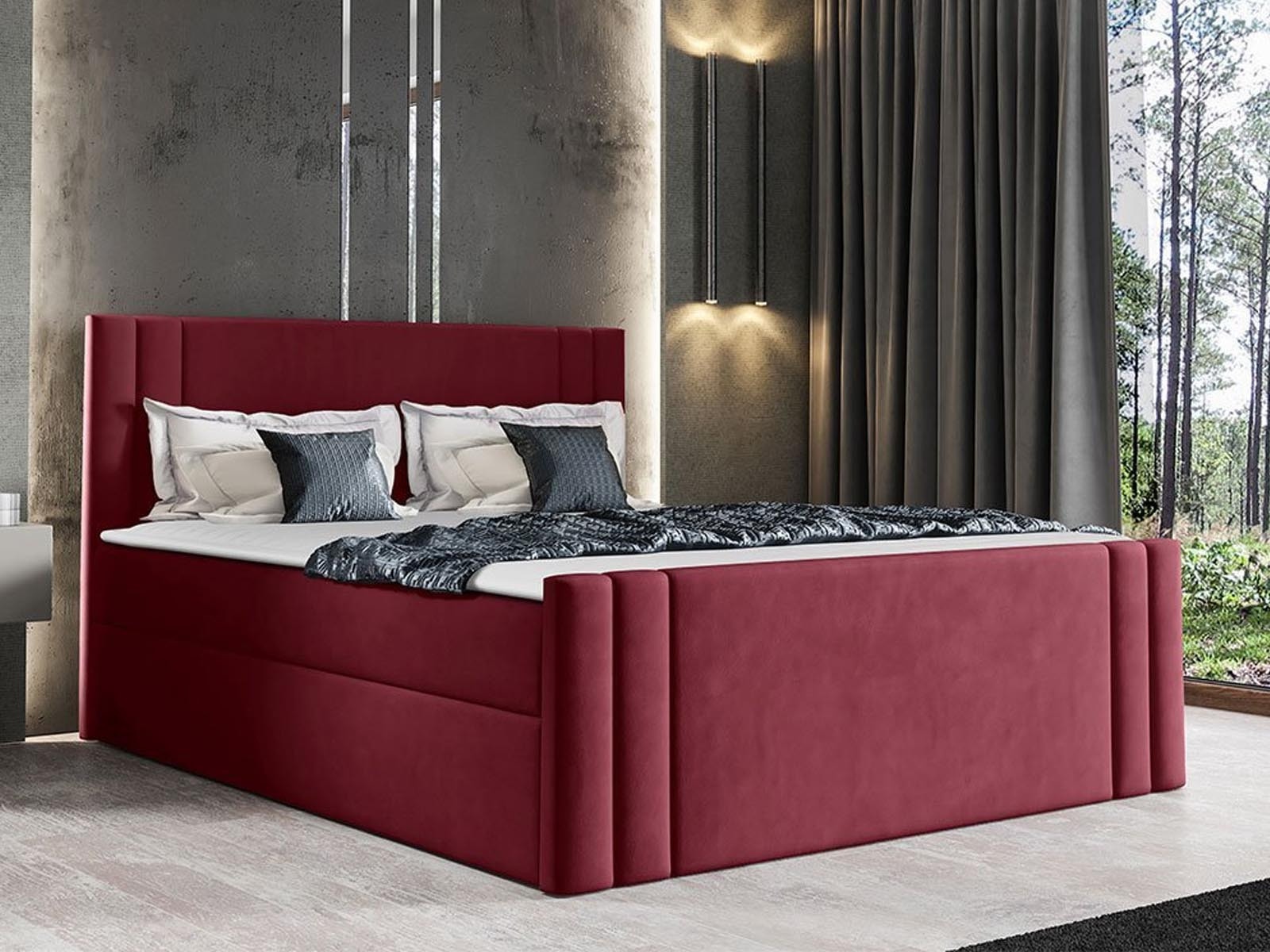 Boxspring CARMELO 160x200 cm bordeaux