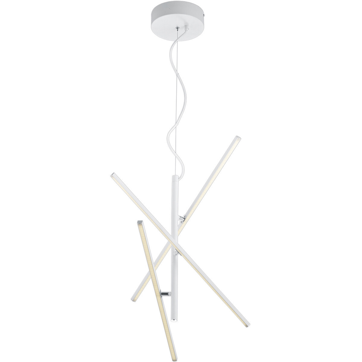 LED Hanglamp - Hangverlichting - Trion Tiraki - 22.5W - Warm Wit 3000K - Dimbaar - Rechthoek - Mat Wit - Aluminium