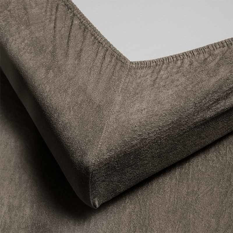 Hoeslaken Badstof - Taupe - 80x200 cm - Taupe - Fresh and Co - Dekbed-Discounter.nl