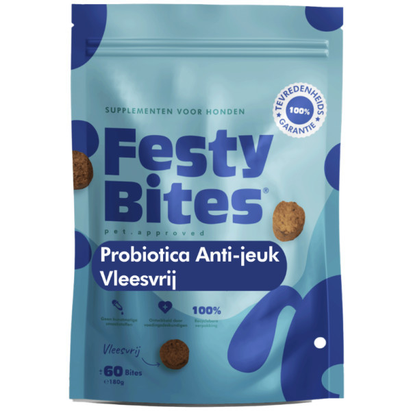 FestyBites Anti-jeuk Vleesvrij probiotica supplement hond 180 g