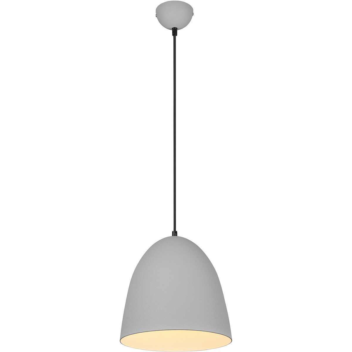 LED Hanglamp - Hangverlichting - Trion Lopez - E27 Fitting - 1-lichts - Rond - Mat Grijs - Aluminium