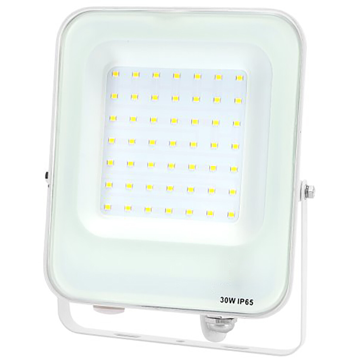 LED Bouwlamp - LED Schijnwerper - Aigi Rekan - 30 Watt - Natuurlijk Wit 4000K - Waterdicht IP65 - Rechthoek - Mat Wit - Aluminium