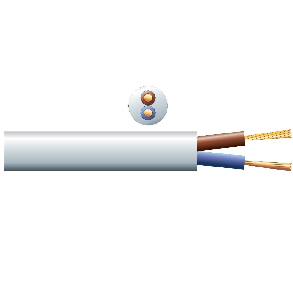 PD Connex 100V luidsprekerkabel 2x 1.5mm² 15A - Wit - 100 meter rol